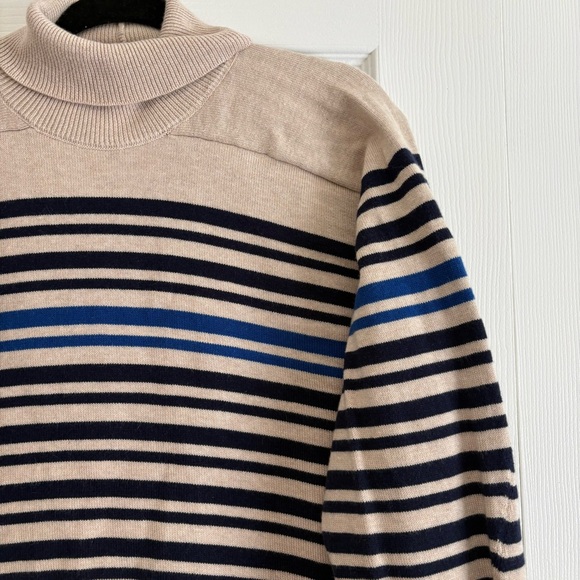 RAG & BONE Ann Striped Turtleneck Sweater Cotton Cashmere Knit Top XS Oversized - Picture 5 of 14